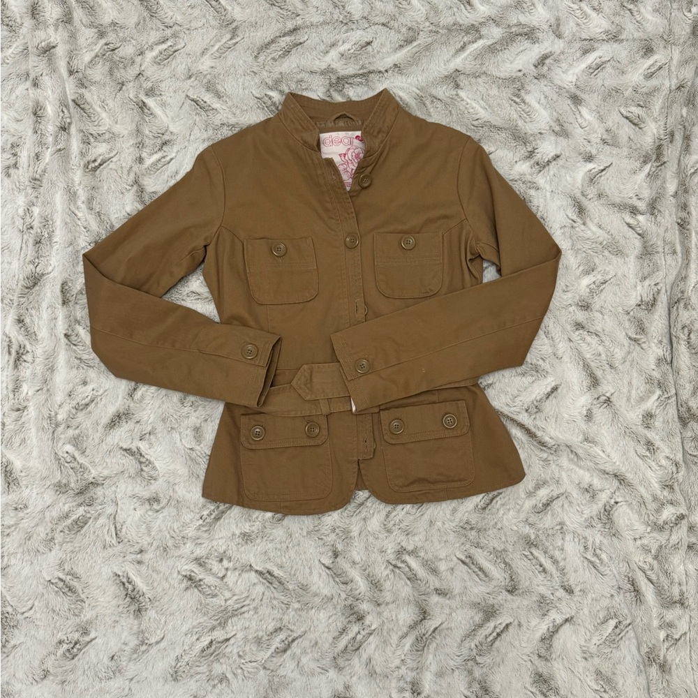 Dear ab tan jacket with belt